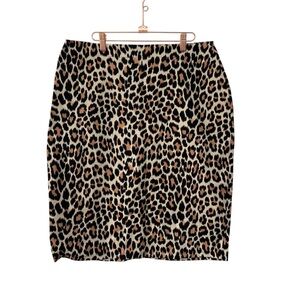 Jade Mackenzie Leopard Animal Print Pencil Skirt XL